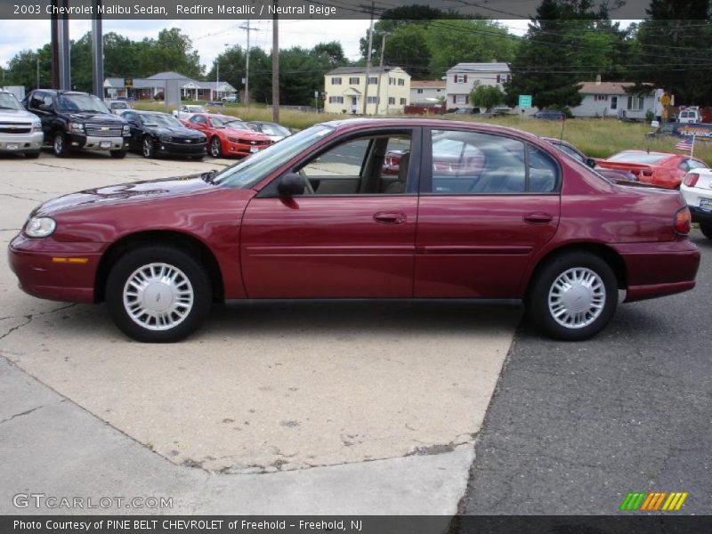 Redfire Metallic / Neutral Beige 2003 Chevrolet Malibu Sedan