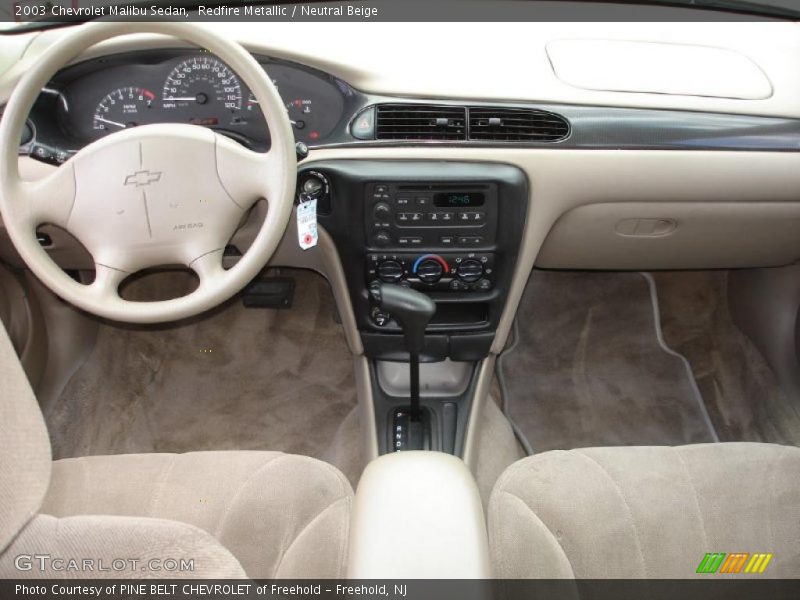 Redfire Metallic / Neutral Beige 2003 Chevrolet Malibu Sedan