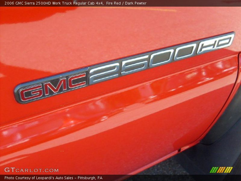 Fire Red / Dark Pewter 2006 GMC Sierra 2500HD Work Truck Regular Cab 4x4