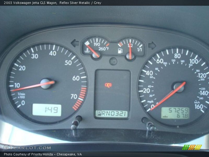 Reflex Silver Metallic / Grey 2003 Volkswagen Jetta GLS Wagon