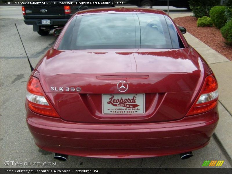 Firemist Red Metallic / Beige 2006 Mercedes-Benz SLK 350 Roadster