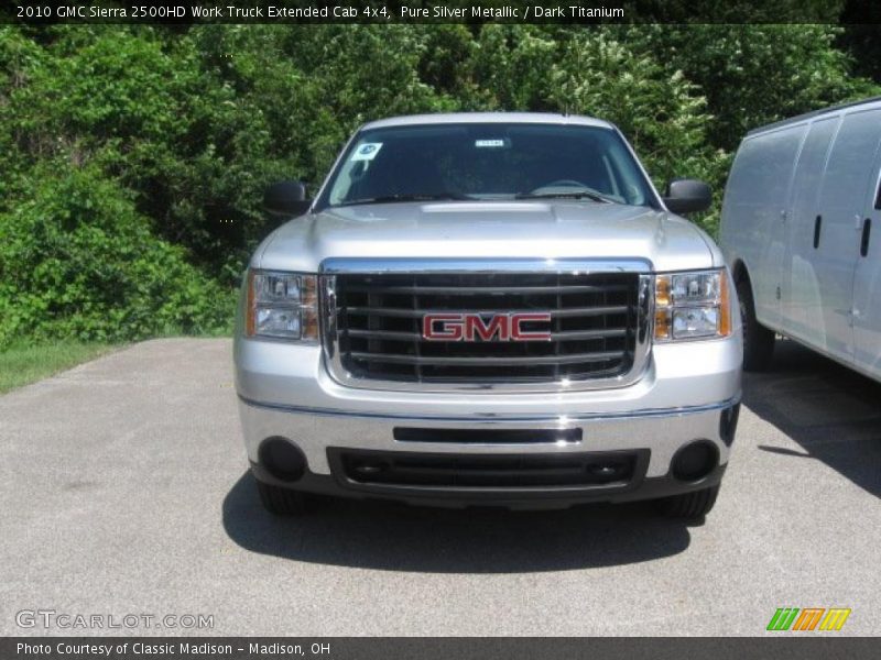 Pure Silver Metallic / Dark Titanium 2010 GMC Sierra 2500HD Work Truck Extended Cab 4x4