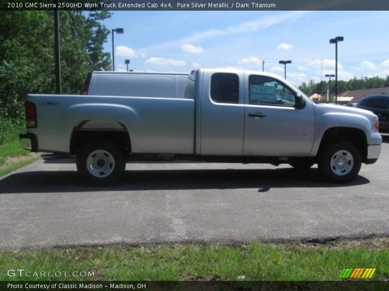 Pure Silver Metallic / Dark Titanium 2010 GMC Sierra 2500HD Work Truck Extended Cab 4x4