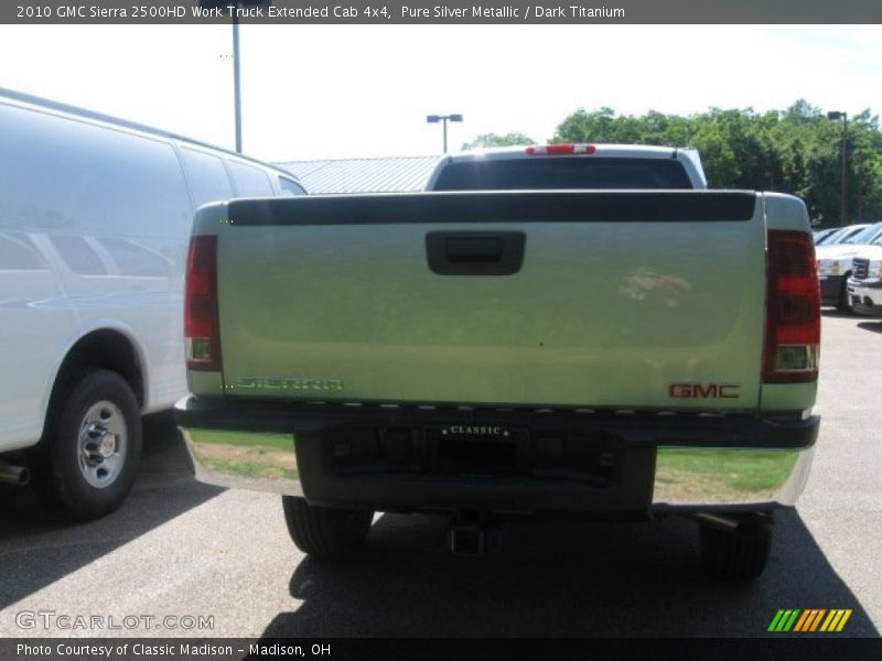 Pure Silver Metallic / Dark Titanium 2010 GMC Sierra 2500HD Work Truck Extended Cab 4x4