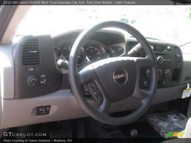 Pure Silver Metallic / Dark Titanium 2010 GMC Sierra 2500HD Work Truck Extended Cab 4x4
