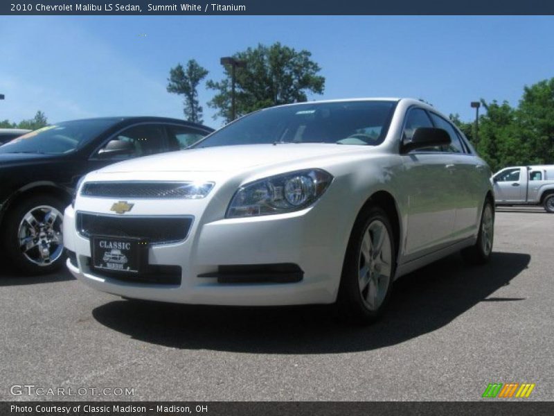 Summit White / Titanium 2010 Chevrolet Malibu LS Sedan