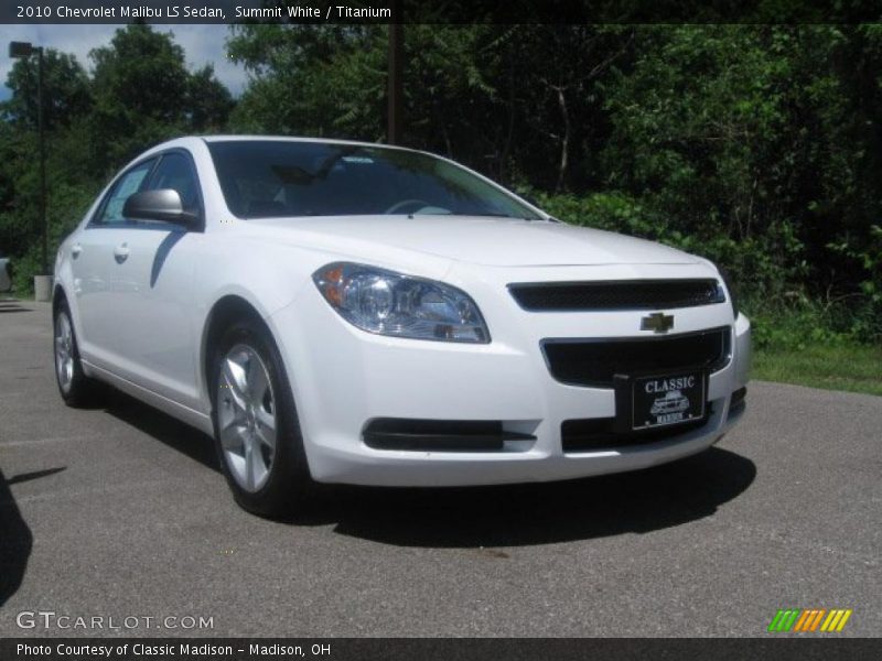 Summit White / Titanium 2010 Chevrolet Malibu LS Sedan