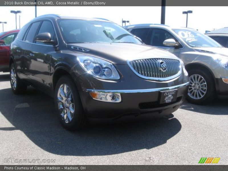 Cocoa Metallic / Ebony/Ebony 2010 Buick Enclave CXL AWD