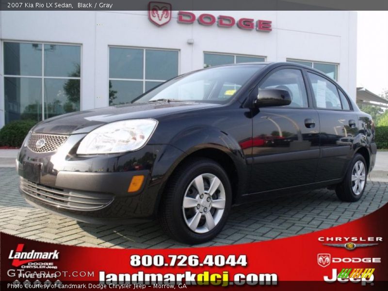 Black / Gray 2007 Kia Rio LX Sedan