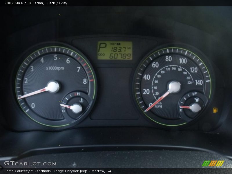Black / Gray 2007 Kia Rio LX Sedan
