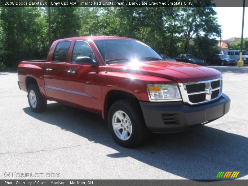 Inferno Red Crystal Pearl / Dark Slate Gray/Medium Slate Gray 2008 Dodge Dakota SXT Crew Cab 4x4