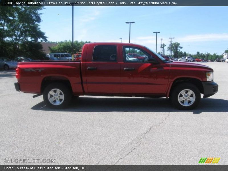 Inferno Red Crystal Pearl / Dark Slate Gray/Medium Slate Gray 2008 Dodge Dakota SXT Crew Cab 4x4
