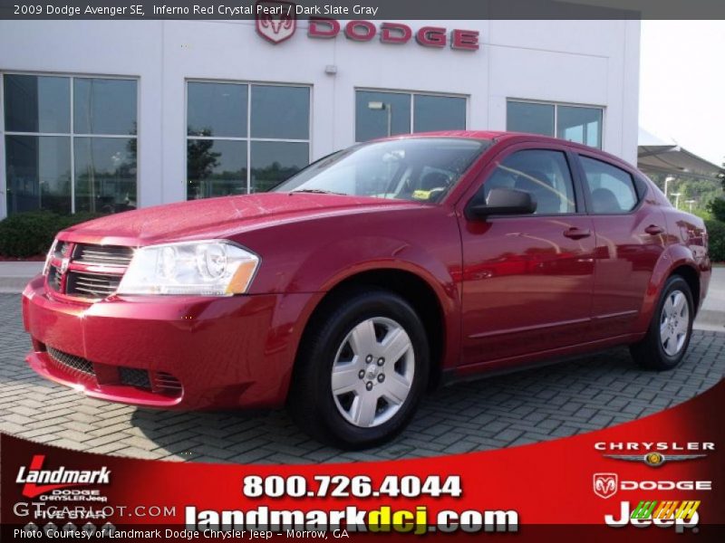 Inferno Red Crystal Pearl / Dark Slate Gray 2009 Dodge Avenger SE