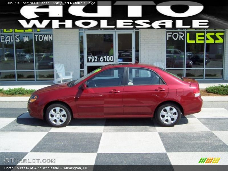 Spicy Red Metallic / Beige 2009 Kia Spectra EX Sedan