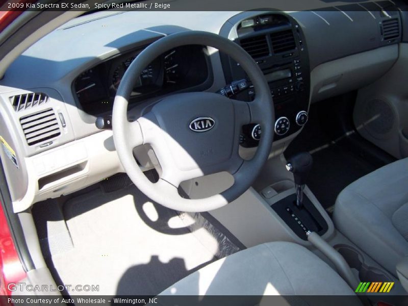 Spicy Red Metallic / Beige 2009 Kia Spectra EX Sedan