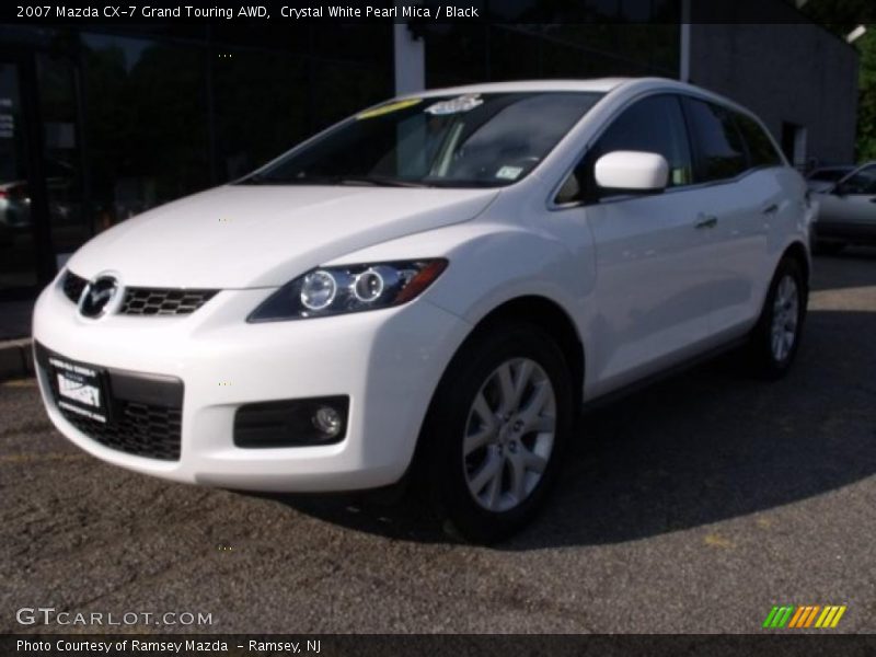 Crystal White Pearl Mica / Black 2007 Mazda CX-7 Grand Touring AWD