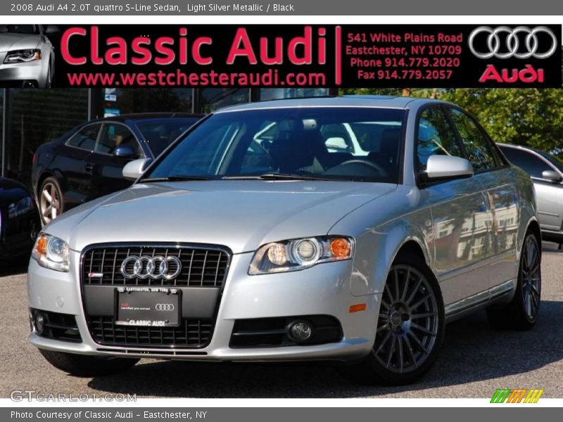 Light Silver Metallic / Black 2008 Audi A4 2.0T quattro S-Line Sedan