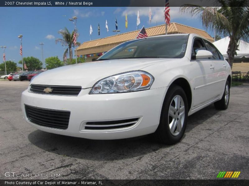 White / Neutral Beige 2007 Chevrolet Impala LS