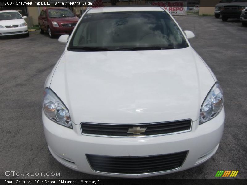 White / Neutral Beige 2007 Chevrolet Impala LS