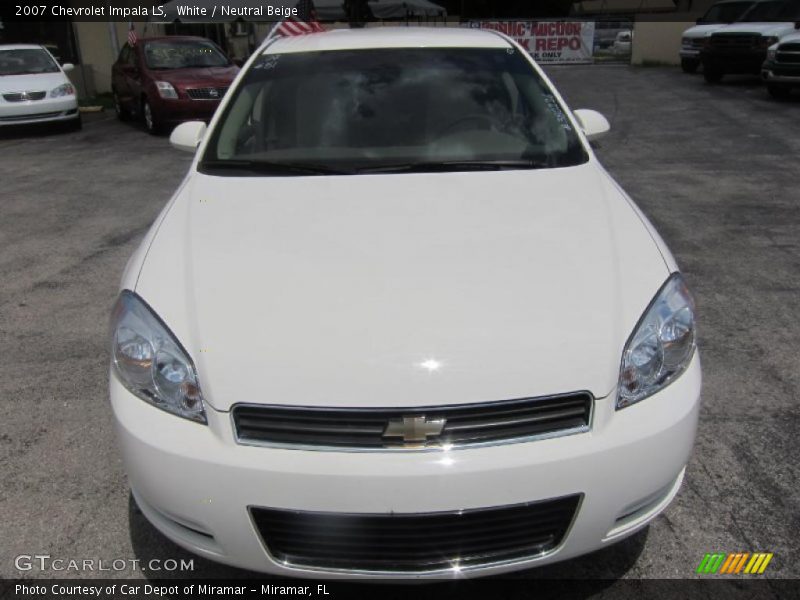 White / Neutral Beige 2007 Chevrolet Impala LS