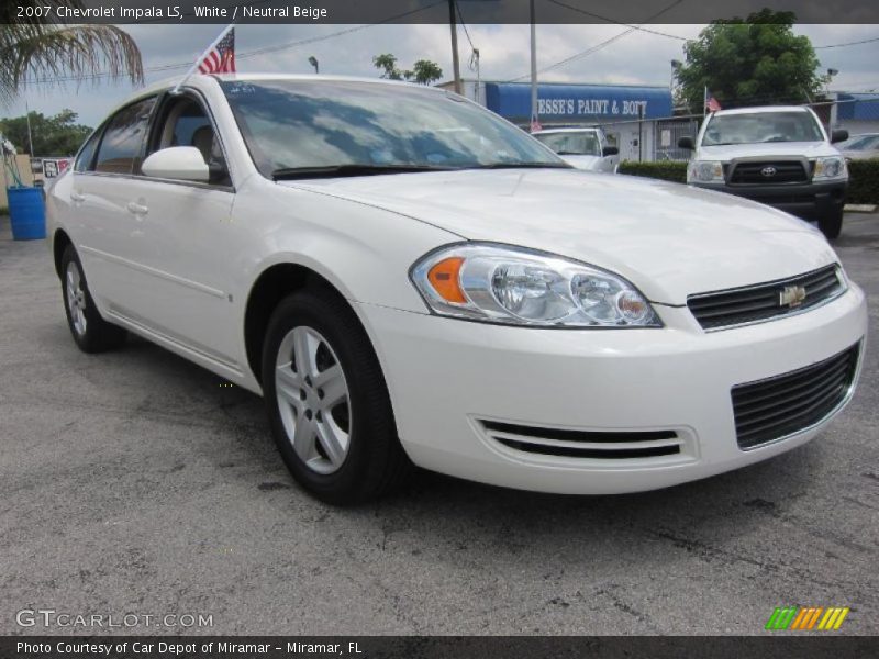 White / Neutral Beige 2007 Chevrolet Impala LS