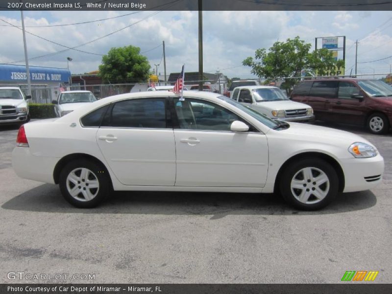 White / Neutral Beige 2007 Chevrolet Impala LS