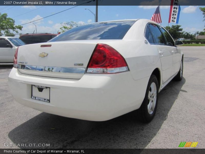 White / Neutral Beige 2007 Chevrolet Impala LS