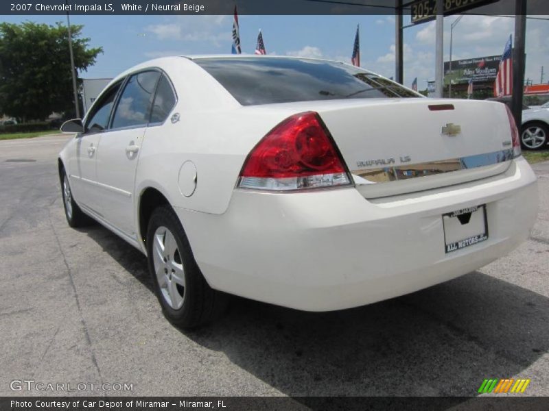 White / Neutral Beige 2007 Chevrolet Impala LS