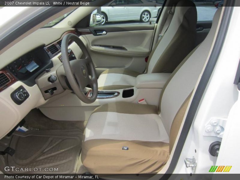 White / Neutral Beige 2007 Chevrolet Impala LS