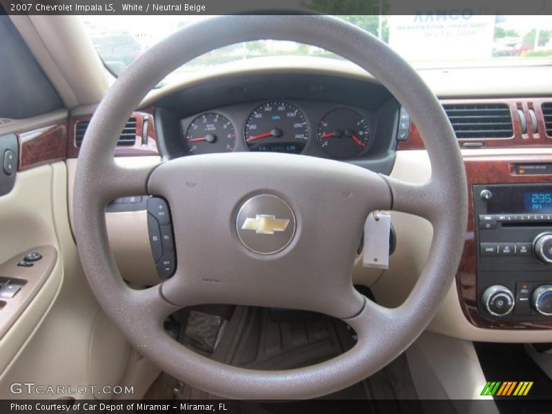 White / Neutral Beige 2007 Chevrolet Impala LS