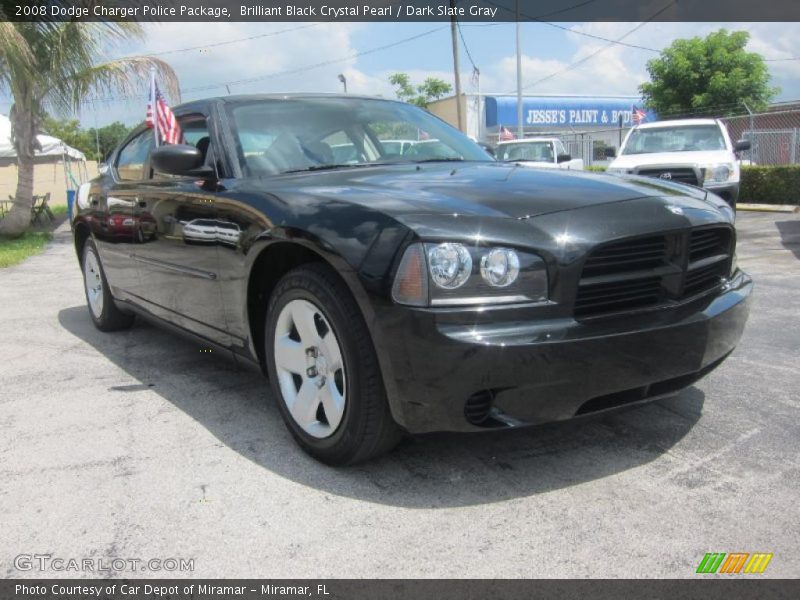 Brilliant Black Crystal Pearl / Dark Slate Gray 2008 Dodge Charger Police Package