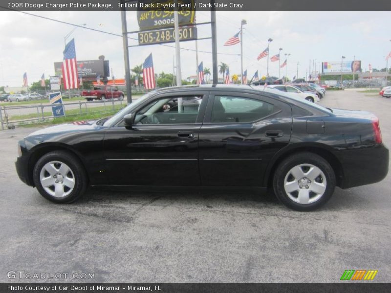 Brilliant Black Crystal Pearl / Dark Slate Gray 2008 Dodge Charger Police Package