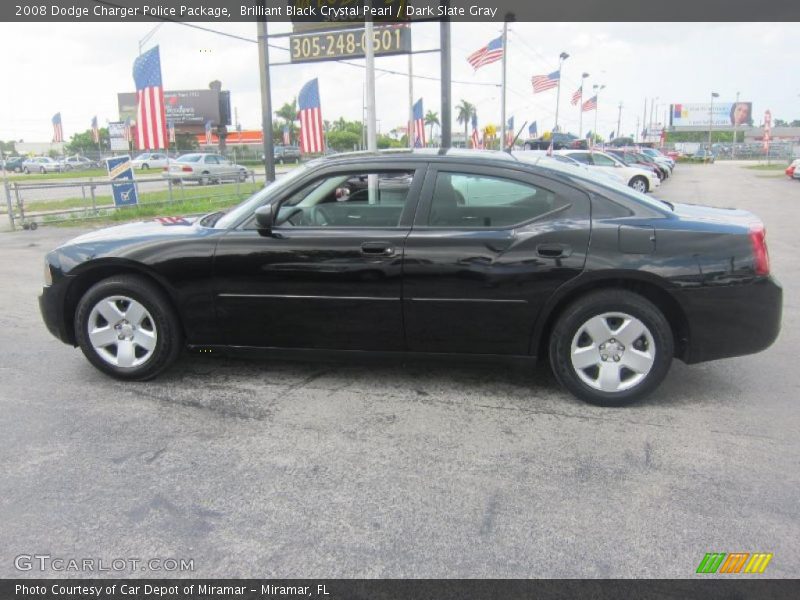 Brilliant Black Crystal Pearl / Dark Slate Gray 2008 Dodge Charger Police Package