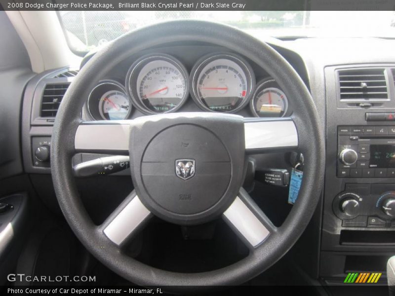 Brilliant Black Crystal Pearl / Dark Slate Gray 2008 Dodge Charger Police Package