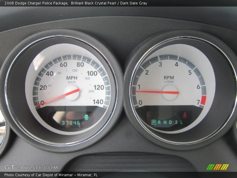 Brilliant Black Crystal Pearl / Dark Slate Gray 2008 Dodge Charger Police Package