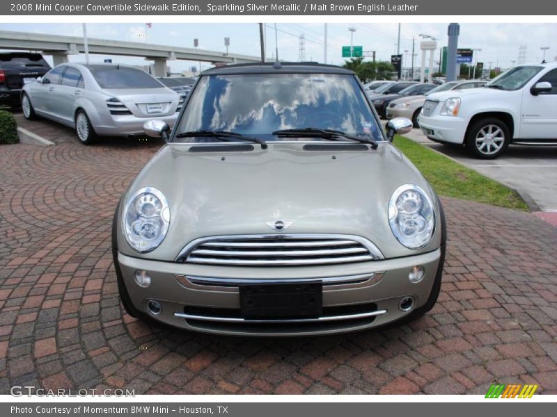 Sparkling Silver Metallic / Malt Brown English Leather 2008 Mini Cooper Convertible Sidewalk Edition