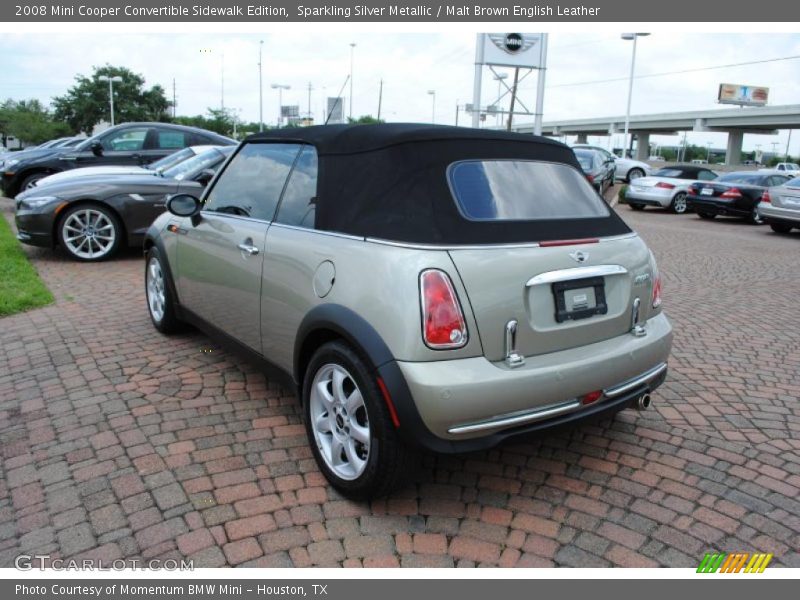 Sparkling Silver Metallic / Malt Brown English Leather 2008 Mini Cooper Convertible Sidewalk Edition