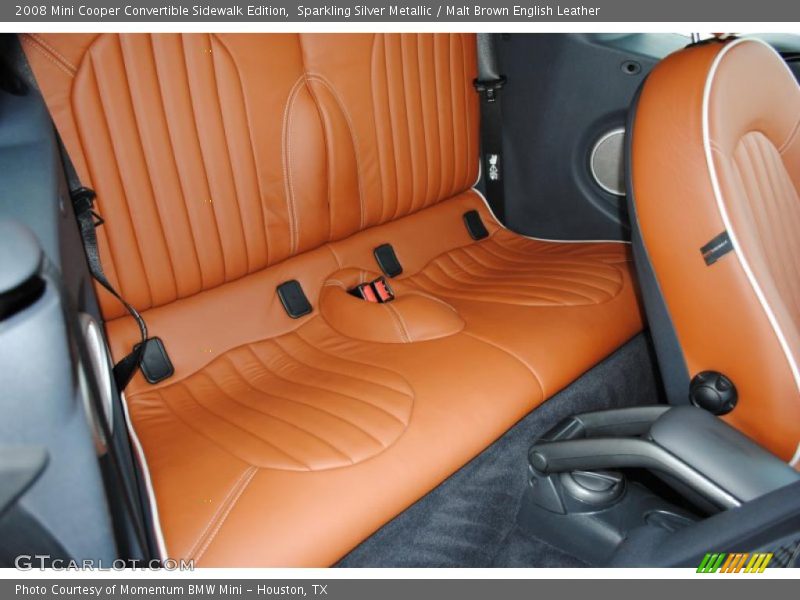 Sparkling Silver Metallic / Malt Brown English Leather 2008 Mini Cooper Convertible Sidewalk Edition
