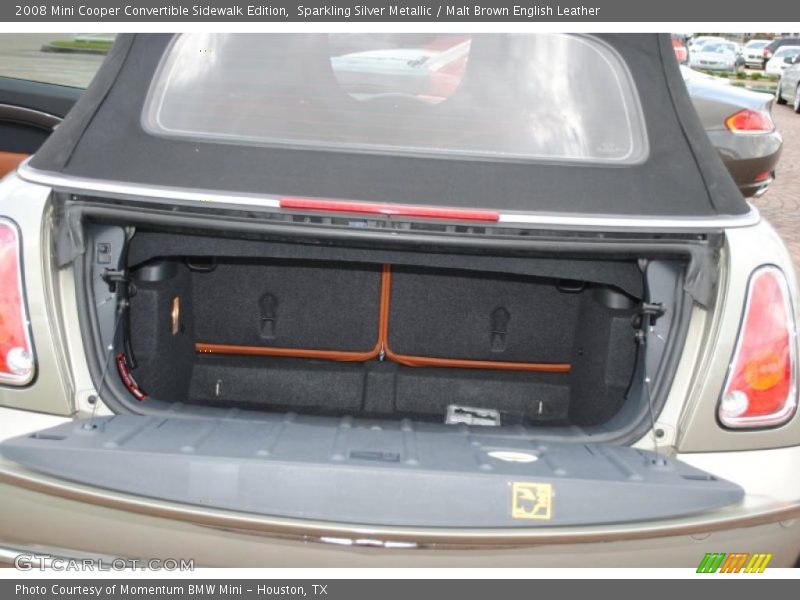 Sparkling Silver Metallic / Malt Brown English Leather 2008 Mini Cooper Convertible Sidewalk Edition