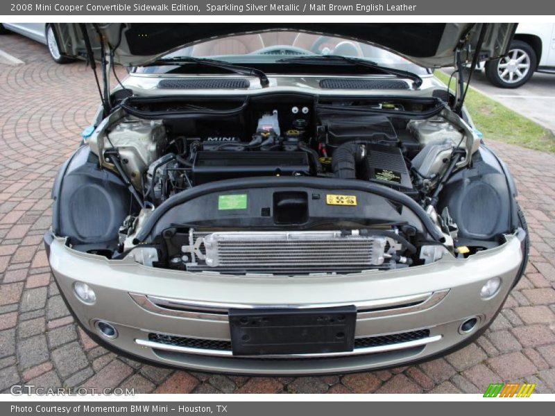 Sparkling Silver Metallic / Malt Brown English Leather 2008 Mini Cooper Convertible Sidewalk Edition