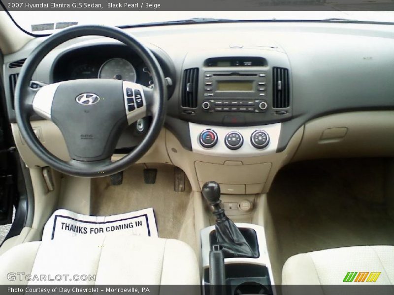 Black Pearl / Beige 2007 Hyundai Elantra GLS Sedan