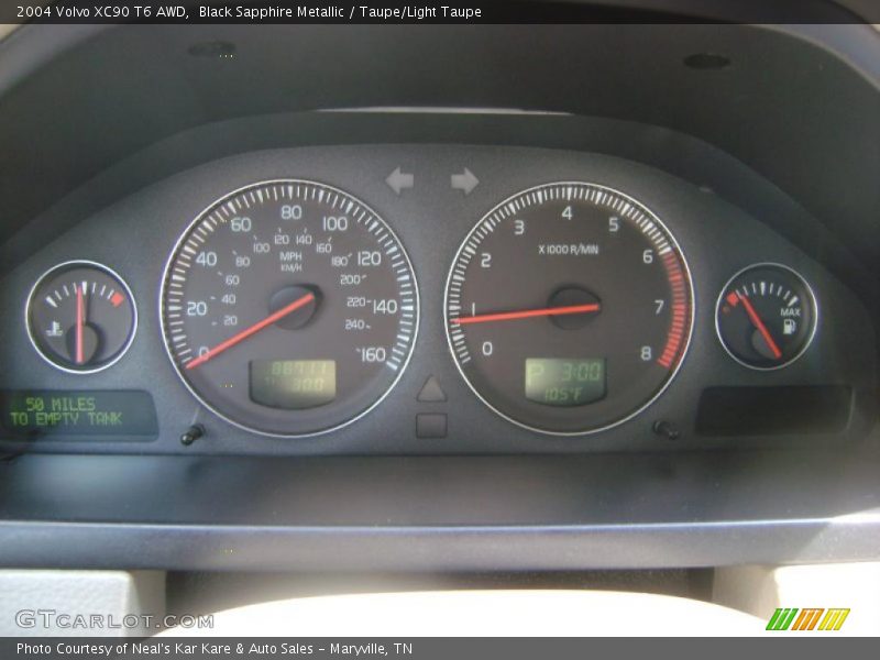Black Sapphire Metallic / Taupe/Light Taupe 2004 Volvo XC90 T6 AWD
