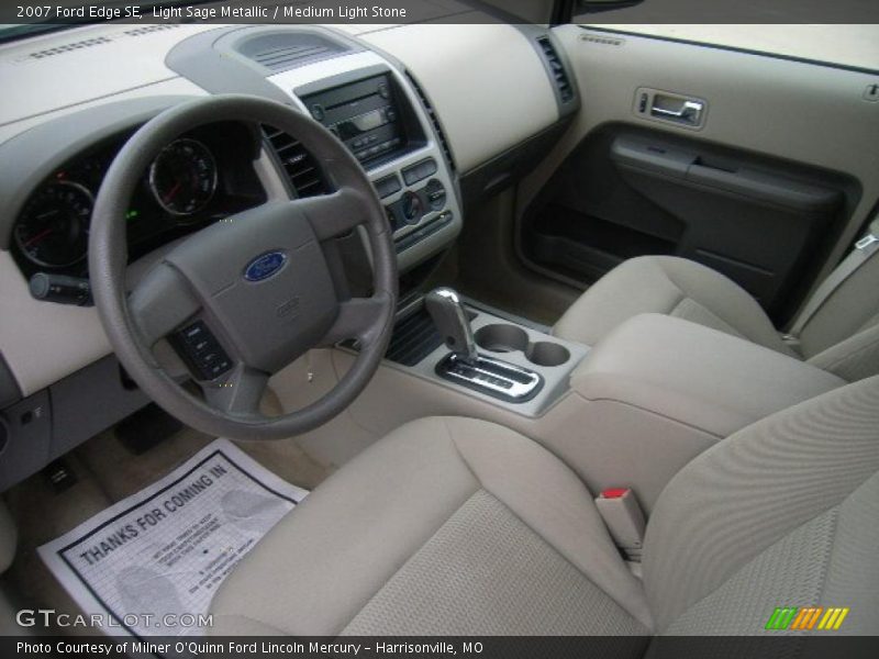 Light Sage Metallic / Medium Light Stone 2007 Ford Edge SE