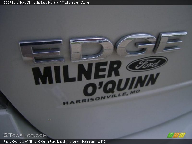 Light Sage Metallic / Medium Light Stone 2007 Ford Edge SE