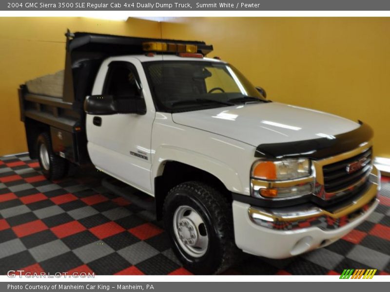 Summit White / Pewter 2004 GMC Sierra 3500 SLE Regular Cab 4x4 Dually Dump Truck