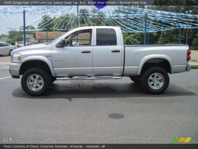 Bright Silver Metallic / Medium Slate Gray 2008 Dodge Ram 1500 Lone Star Edition Quad Cab 4x4