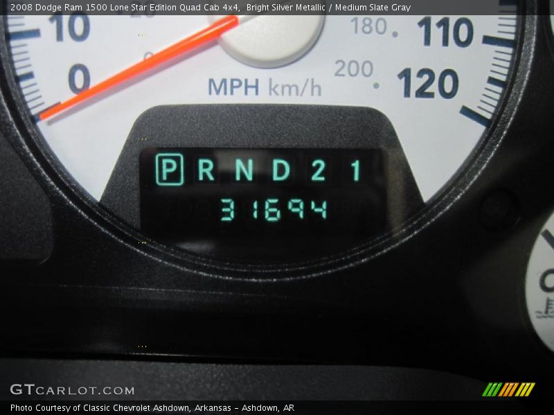 Bright Silver Metallic / Medium Slate Gray 2008 Dodge Ram 1500 Lone Star Edition Quad Cab 4x4