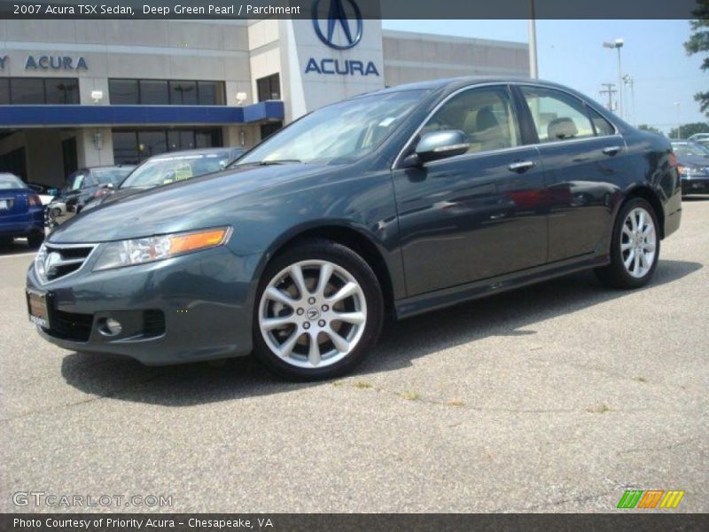 Deep Green Pearl / Parchment 2007 Acura TSX Sedan