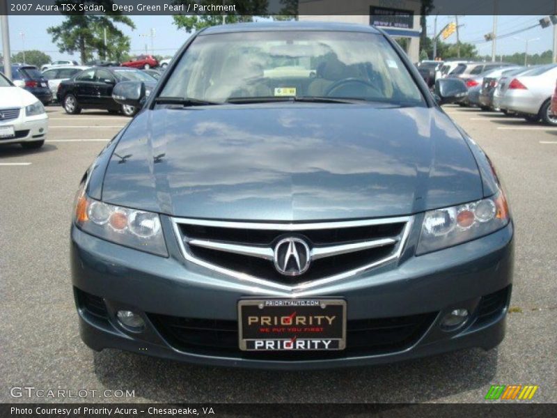 Deep Green Pearl / Parchment 2007 Acura TSX Sedan