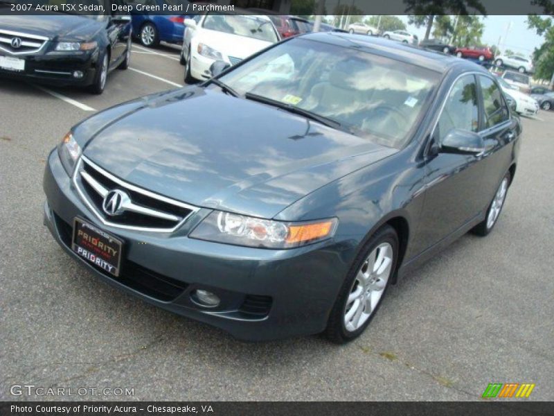 Deep Green Pearl / Parchment 2007 Acura TSX Sedan